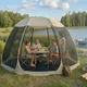 Садова альтанка-намет з москітною сіткою MEBEL ELITE CAMA бежева кругла 395 см - зображення 3