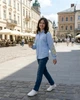 Подростковая вышиванка "Ева" для девочки, голубая льняная блуза с вышивкой на пуговицах 140 - изображение 9