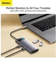 USB-хаб Baseus Metal Gleam Series 4-in-1 Multifunctional Type-C HUB Gray (WKWG070013) - изображение 9
