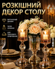 Подсвечник декоративный для толстых свечей под золото 35,5 см диаметр 12 см стеклянный колпак металлическое основание хрустальный акцент подсвечник настольный для интерьера гостиной спальни праздничной сервировки и декора стола (338514) - изображение 4