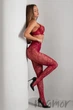 Колготки мереживні InSecret Panna 0123 Flowers 1/2 Червоні - зображення 5