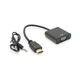 Переходник HDMI M to VGA F + Audio 0.1m 4K/2K black Voltronic - изображение 1