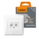 Розетка CAT6+CAT6 подвійна комп'ютерна біла VIDEX BINERA VF-BNSK2PC6-W - зображення 1