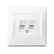 Розетка CAT6+CAT6 подвійна комп'ютерна біла VIDEX BINERA VF-BNSK2PC6-W - зображення 2