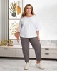Жіночий костюм з принтом (футболка+брюки) Uaclothes 50-52 Білий (like38517-189511358) - зображення 1