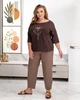 Жіночий костюм з принтом (футболка+брюки) Uaclothes 50-52 Коричневий (like38518-189521358) - зображення 2