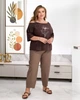 Жіночий костюм з принтом (футболка+брюки) Uaclothes 50-52 Коричневий (like38518-189521358) - зображення 6