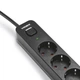 Мережевий подовжувач VIDEX ONCORD з/з 4п 3м (3x1.5мм) 3.4А USB(QC3.0) +USB-C(PD20W) з кнопкою Black - зображення 3