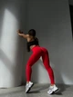 Спортивные женские леггинсы Easy с эффектом Push Up для фитнеса и йоги Бесшовные Однотонные XS-S Красные (XA013S) - изображение 4