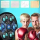 Настінна боксерська мішень на акумуляторі з підсвічуванням та bluetooth Боксерський тренажер з рукавичками Чорний з блакитним - зображення 7