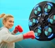 Настінна боксерська мішень на акумуляторі з підсвічуванням та bluetooth Боксерський тренажер з рукавичками Чорний з блакитним - зображення 11