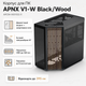 Корпус для ПК APNX V1-W Black/Wood Midi-Tower із дерев'яною передньою панеллю та загартованим склом ATX MicroATX Mini-ITX без БЖ (APCM-VI01103.11) - зображення 2