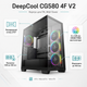 Корпус для ПК DeepCool CG580 4F V2 Black панорамный с закаленным стеклом 4 ARGB вентиляторы ATX MicroATX Mini-ITX без БП (R-CG580-BKADA4-G-2) - изображение 2