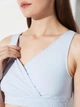 Комплект для кормления KOKO Boutique: топ на запах и высокие послеродовые трусы с карманом Голубой, S/M - изображение 6