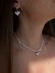 Сережки с подвеской хрустальное сердце 5423 - изображение 4