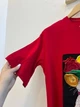 Женское платье-футболка мини Цветочный кот Modna KAZKA MKSH2444/1 - 58/60, Червоний - изображение 5