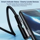 Угловой Кабель для зарядки и передачи данных Toocki 90 Degree black / 6A/100W / USB Type-A to USB Type-C / 3 м - изображение 5