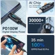 Кабель для заряджання та передачі даних Essager 100 W 7A Display Fast Charging Cable USB - Type-C / 2м / Чорний - зображення 6