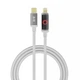 Кабель USB YOKI SM33 Smart Pulse Type-C to Lightning 30W (10V/3A) 1.2m с LED-индикатором для зарядки и передачи данных до 480Mbps White - изображение 1