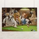 Постер Собаки играют в бильярд, Артур Сарнофф, Arthur Sarnoff, Dogs Playing Pool, A3 28×42 см (id4196) - изображение 1