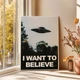 Інтер'єрна картина Цілком таємно, X-Files, I want to believe, НЛО, UFO, серіал, інтер'єрний постер, 42×30 см (id1578) - зображення 3