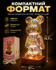 RGB ночник Bearbrick 20 см LED фигурка мишка на деревянной основе с USB питанием декоративная лампа для спальни детской и подарка (338572) - изображение 2