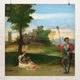 Постер Идиллия: Мать с алебардщиком. Тициан, Titian, An Idyll, A3 30×30 см (id6980) - изображение 1
