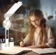 Настольная светодиодная LED лампа MD17669 Мультифункциональный светильник 4 в 1 KRX-1011 с вентилятором часами и термометром Сенсорная лампа с органайзером 1200 мАч Аккумуляторный USB светильник для рабочего стола школьника и офиса - изображение 3
