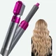 Фен-щетка 5 в 1 Hot Air Styler для различных типов волос, с функциями придания объема / выпрямления, мультистайлер для укладки волос, 1000 Вт, серый с розовым - изображение 8