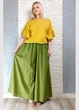 Брюки жіночі палаццо батистові на резинці зелені New Collection M-XL 15-141 - изображение 6