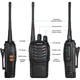 Комплект рацій BAOFENG BF-888S UHF 400-470 МГц, 2 шт, акумулятор 1500mAh, зарядні станції, гарнітури, для походів, кемпінгу та зв’язку, чорний - зображення 2