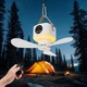 Портативний акумуляторний вентилятор AOSTOK з LED-ліхтарем, USB-зарядкою, 3 швидкості, таймером 8 годин та пультом, для кемпінгу і намету, білий - зображення 5