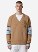 Пуловер мужской Ami Paris V-Neck Heart Logo Striped Knit Sweater AP07001.6XL XL Бежевый (396556914819) - изображение 1