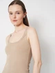 Майка с кружевом женская Vero Moda 10347295 L Plaza Taupe (5715905610401) - изображение 4