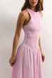 Сукня максі з бавовни DR029 2605346582610 L/XL Рожевий - изображение 4