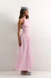 Сукня максі з бавовни DR029 2605346582610 L/XL Рожевий - изображение 6