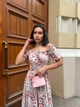 Платье длинное вечернее в цветок серого цвета 38526 42/48 - изображение 4