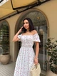 Платье длинное вечернее в цветок молочного цвета 38531 42/48 - изображение 6