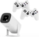 Проектор Led Projector M300 MAX/HY300 4k UHD для домашнього кінотеатру з 2 джойстиками для ігор Android 11+карта microSD 64gb з іграми - зображення 1