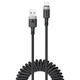 Кабель спиральный пружина USB на Type-C ACEFAST C14-04 spring charging data cable (1.2m,, 3A, 480 Mbps). Black - изображение 1