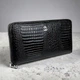 Женский кожаный кошелек лаковый стиль Шанель, клатч рептилия в коробке Chanel Черный - изображение 1