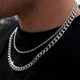 Цепочка на шею, Silver Cuban, 9 мм, нержавеющая сталь, 60 см - изображение 4