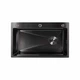 Мойка для кухни интегрированная Lidz Handmade H7545B Brushed Black PVD 3,0/1,0 мм LDH7545BRUBLM49458 - изображение 4