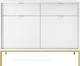 Комод Perfect Home Nova KSZ104 83x104x39 см, 2-дверний, 2 шухляди, золоті ніжки Білий (000012376882) - зображення 2