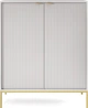 Комод високий Perfect Home Nova K104 125x104x39 см, 2-дверний, золоті ніжки Сірий (000012376891) - зображення 2
