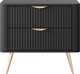 Тумба прикроватная Perfect Home Lante 2S 38x55.3x63.2 см, 2 ящика, золотые ножки Черный (000012376995) - изображение 3