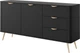 Комод Perfect Home Lante 2D3S/163 81.2x163.2x38 см, 2-дверний, 3 шухляди, золоті ніжки Чорний (000012377003) - зображення 1