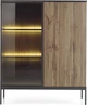 Витрина низкая с подсветкой Perfect Home Sento WT104 39x105.5x103.5 см, 2-дверная Черный/дуб вотан (000012377284) - изображение 2