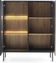 Витрина низкая с подсветкой Perfect Home Sento WT104 39x105.5x103.5 см, 2-дверная Черный/дуб вотан (000012377284) - изображение 3