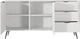Комод Perfect Home Lante 2D3S/163 81.2x163.2x38 см, 2-дверний, 3 шухляди, чорні ніжки Білий (000012377614) - зображення 4